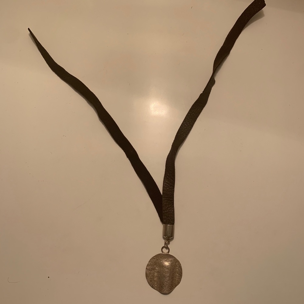Handmade leather choker necklace